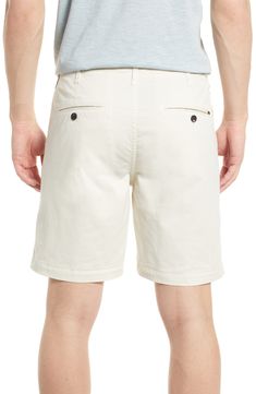 A casual alternative to business-only styles, these shorts are made from a comfortable stretch cotton. 8" inseam; 11 1/2" leg opening (size 32) 98% cotton, 2% elastane Machine wash, line dry Made in Portugal Classic White Cotton Bermuda Shorts, Relaxed Fit Shorts With 5-inch Inseam And Belt Loops, Fitted Cotton Bermuda Shorts With Belt Loops, Fitted Cotton Shorts With Side Pockets, Classic Cotton Shorts With Side Pockets, Summer Shorts With 5-inch Inseam And Belt Loops, Chino Cotton Twill Shorts With Pockets, Classic Cotton Bermuda Shorts, Casual Fitted Bermuda Shorts With Belt Loops