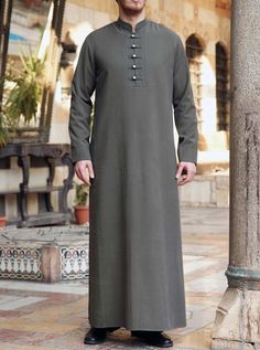 Elegant Long Sleeve Kurta With Button Closure, Casual Long Sleeve Kurta With Button Cuffs, Formal Long Sleeve Kurta With Buttons, Classic Long Sleeve Kurta With Buttons, Traditional Long Sleeve Kurta With Button Closure, Thobes Men, Dashiki For Men, Attractive Clothing, Wool Waistcoat