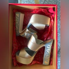 Rene Caovilla In A Great Condition Worn Once Heels Sandal In Original Box And Dust Bag Rene Caovilla Mules, Rene Caovilla Heels, Rene Caovilla Silver Heels, Rene Caovilla Heels Blue, Rene Caovilla Heels Vintage, Rene Caovilla Shoes, Rene Caovilla, Original Box, Sandals Heels