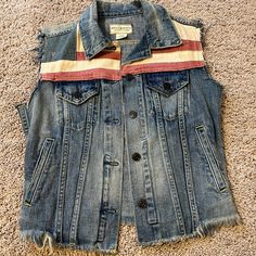 Brand: Ralph Lauren Nwot Size: Xs Chest: 34" Material: Denim Fall Americana Style Denim Jacket, Fall Americana Denim Jacket, Vintage Denim Blue Denim Vest With Button Closure, Blue Vintage Denim Vest, Vintage Blue Washed Denim Vest, Vintage Ralph Lauren Denim Jacket, Denim Supply Ralph Lauren, Ralph Lauren Denim, Denim Skirt Women