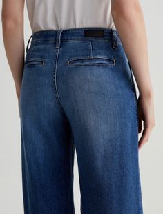 Women Pleated Stella Provence at AG Jeans Official Store Stella Jeans, Ag Jeans, Trouser Style, Palazzo Pants, Medium Blue, Official Store, Provence, Stretch Denim, Wide Leg Pants