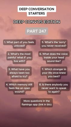 How To Have A Deep Conversation, Texting Conversation Starters, Funny Convo Starters, Deep Conversation Topics Relationships, Deep Convo Starters, Convo Prompts, Crush Conversation Starters, Question Starters, Good Convo Starters