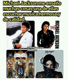 an advertisement for michael jackson's album, which includes pictures of the band members