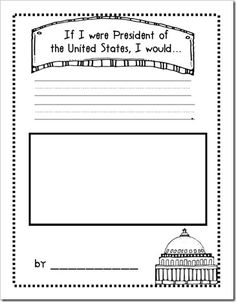 "If I were President..." sheet... fun idea for a memory book page for the kids during election season.  From Growing Kinders. Presidents Worksheets, February Classroom, Kindergarten Social Studies, History Worksheets, Writing Projects, Homeschool Projects, Shel Silverstein, Social Studies Activities, Blackout Poetry