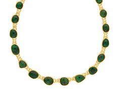 GURHAN, GURHAN Elements Gold Emerald All Around Short Necklace, Mixed Amorphous Shapes Amorphous Shapes, Emerald Statement Necklace, Opal Gifts, Hollow Form, Ruby Sapphire, Recycled Gold, Short Necklace, Pure Gold, Green Stone