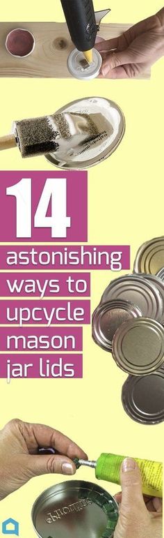 the instructions for how to use mason jar lids on tins are shown in this article