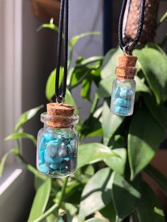 These necklaces have a  glass vial filled with beads made from real stones on a waxed necklace cord that is 20 inches in total length. They are a beautiful and subtle touch to any outfit. Vial Necklace, Acrylic Pins, Necklace Cord, Glass Vials, Hippie Necklace, 16 29, Real Stone, How To Make Beads, Semi Precious Gemstones