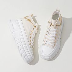 Lasaky - High Top Canvas Elevator Shoes with Thick Platform Soles Elevator Shoes, Rose Embroidery, Eyewear Fashion, Platform Shoes, Top Shoes, Beige Color, Canvas Shoes, High Top, Heeled Boots