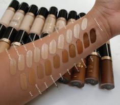 Too Faced Too Faced Foundation Swatches, Too Faced Concealer Swatches, Chanel Slides, Skin Tone Makeup, Jackie Aina, Makeup Artist Kit, Makeup Before And After, Makeup Shades