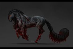 a horse with blood on its body and tail