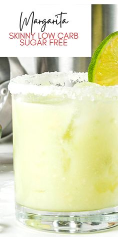 the margarita is garnished with sugar and lime