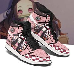 Cosplay  Kamado Nezuko Anime shoes Customized version Cute comic style Gifts for male and female Nezuko Costume, Baskets Jordans, Jordan 13 Shoes, Air Shoes, Anime Demon Slayer, Anime Shoes, Shoes Sport, High Sneakers