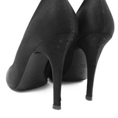 Chanel almond toe pumps in black satin with stiletto heels. Brand = Chanel Size = Women's 39.5 EU Condition = 7/10, Good, missing logo hardware at the heels, wear to satin on heels Material = Satin Heel Height = 110mm SKU = 16473-22 Chanel Pumps, Satin Heels, Timeless Handbag, Sneaker Collection, Luxe Fashion, Bags Designer Fashion, Resort Wear, Exclusive Bag, Women's Pumps