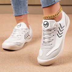 Women Sneakers 2024 Trend Sports Shoes For Women Sport Sneaker Casual Shoes Casual Sneakers For Light Sports With Flat Heel, White Flat Sneakers For Sports, White Flat Sports Sneakers, Sporty Flat Skate Shoes With Laces, White Flat Sporty Walking Shoes, Casual Low-top Running Shoes For Sports Season, Sporty White Flat Walking Shoes, Sporty Slip-on Sneakers With Flat Heel, Sporty Slip-on Sneakers With Flat Heel For Sports