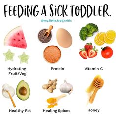 a poster with the words feeding a sick toddler