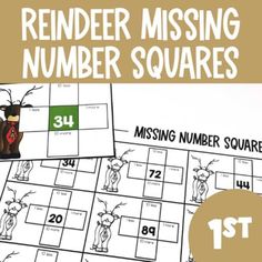 the reindeer missing numbers square game is shown