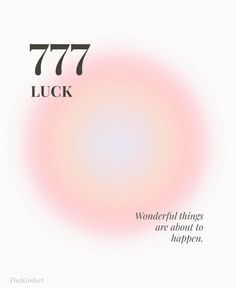 the cover of 777 luck, with an image of a pink and white circle