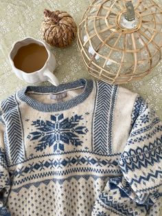 Fair Isle Knitting Sweater, Landscape Knit Sweater, Cool Sweater Designs, Vintage Fair Isle Sweater, Christmas Sweaters Aesthetic, Fair Isle Sweater Outfit, Knit Sweater Outfits, Iceland Sweater, Fun Sweaters