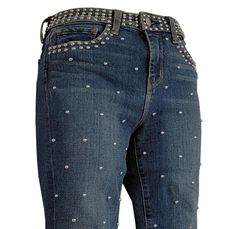 Bella Rocker women's premium blue denim decorated with silver brass studs on waist, pockets and legs, rock the beauty! Size- US Women's Pants 25  (NOTE: ETSY didn't have size 25 on list, shows as US Women's 24) Designed and embellished in Los Angeles, CA MADE WITH LOVE WITH YOU IN MIND, BE GORGEOUS, BE PEACEFUL, BE HAPPY, BE SAFE Embellished Dark Wash Straight Leg Bottoms, Embellished Straight Leg Dark Wash Bottoms, Dark Wash Embellished Straight Leg Bottoms, Medium Wash Embellished Straight Leg Bottoms, Embellished Dark Wash Denim Bottoms, Embellished Mid-rise Medium Wash Bottoms, Womens Jeans, Women's Pants, Rocker