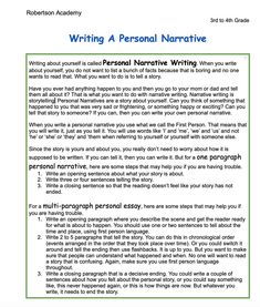 an example of writing a personal narrative