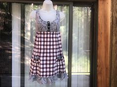 "Free People. Size not labeled - estimated medium to large.  Condition -  good. Measurements taken across front laid flat - some light stretch 20\" armpit to armpit 16\" across waist 23\" across hip 34\" length" Casual Fitted Plaid Dress, Sleeveless Plaid Tank Top For Summer, Plaid Sleeveless Tank Top For Spring, Casual Plaid Sleeveless Tank Top, Sleeveless Gingham Plaid Fitted Dress, Fitted Sleeveless Plaid Casual Dress, Sleeveless Plaid Dress For Spring, Casual Fitted Sleeveless Plaid Dress, Spring Plaid Cotton Tank Top