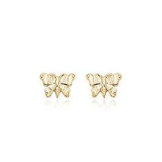 14 karat yellow gold embossed butterfly stud earrings 14k Yellow Gold Earrings With Butterfly Charm, Gold Earrings With Butterfly Charm For Formal Occasion, Gold Earrings With Butterfly Charm For Formal Events, 14k Gold Butterfly Earrings With Charm, 14k Gold Butterfly Charm Earrings, 14k Gold Butterfly Earrings With Butterfly Charm, Butterfly Stud Earrings, Butterfly Earrings Stud, Gold Stud Earrings