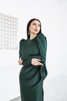 Fabric: Satin silk Viscose 35%, Polyester 35%, Cotton 20% Nylon 10% Wrap dress Midi length Long sleeves Asymmetric hem Wrap Dress Midi, Satin Long Sleeve, Dress Midi, Satin Silk, Midi Length Dress, Long Sleeve Mini, Long Sleeve Mini Dress, Black Friday Sale, Asymmetric Hem