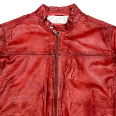 Missani Le Collezioni Men's Red Lambskin Leather Jacket - Dudes Boutique Designer Red Leather Outerwear, Red Winter Biker Jacket, Vintage Red Leather Outerwear, Vintage Red Leather Biker Jacket, Designer Red Leather Jacket For Winter, Classic Red Leather Outerwear, Designer Red Leather Jacket For Fall, Designer Red Leather Jacket, Lambskin Leather Jacket