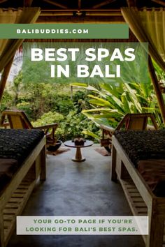 two beds in a room with the words best spas in bali