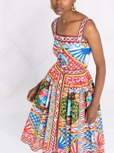 Designer Printed Summer Dresses, Multicolor Square Neck Cotton Dress, Multicolor Cotton Dress With Square Neck, Multicolor Cotton Square Neck Dress, Multicolor Cotton A-line Midi Dress, Multicolor Floral Print Midi Dress With Square Neck, Multicolor Cotton Midi Dress, Designer Summer Midi Dress, Multicolor A-line Cotton Midi Dress