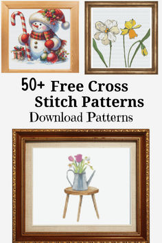 Download these 50 Free Cross stitch patterns. All available in PDF patterns. Free Cross Stitch Patterns Printable, Free Cross Stitch Patterns To Download, Cross Stitch Designs Free, Fun Cross Stitch, Pumpkin Cross Stitch Patterns, Birth Announcement Cross, Free Cross Stitch Pattern