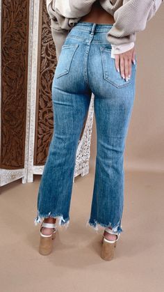 Our Stevie Straight Leg Denim is just in, a returning BEST SELLER for so many reasons. These jeans are oh so stretchy and incredibly comfortable. A denim staple that you will reach for again and again- our Stevie jeans are a trendy straight leg look that everyone needs! RISE 10.5" INSEAM 27.5" in size 3 RISE 13” INSEAM 27.5” in size 1XL 94.5% Cotton 4% Polyester 1.5% Spandex Fit: We suggest sizing down one size from your typical denim size in this style. Our Stevie Denim features an ideal amount Contemporary Accessories, Cali Girl, Everyday Chic, Straight Leg Denim, Best Jeans, Chic Boutique, Best Seller, Straight Leg Jeans, Unique Style