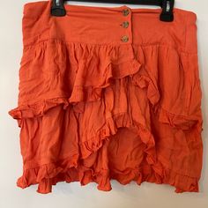 Orangey-Salmon Free People Skirt. Great For Summer, Cover Ups Or Even Layering. Soft Material. Brand New With Tags Orange Tiered Skirt For Spring, Orange Cotton Mini Skirt For Spring, Spring Orange Cotton Mini Skirt, Orange Ruffled Tiered Skirt Bottoms, Orange Ruffled Tiered Skirt, Orange Cotton Mini Skirt, Casual Orange Tiered Skirt Bottoms, Casual Orange Tiered Skirt, Orange Mini Skirt For Beach In Spring