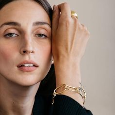 Contemporary jewelry made for collecting and layering. Chemistry Jewelry, Hammered Brass, Modern Accents, Statement Bracelet, Mixed Metals, Ethical Fashion, The Pool, Link Bracelets, Nepal