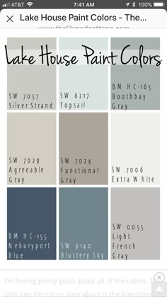 the color scheme for house paint colors is shown in red, white and greys