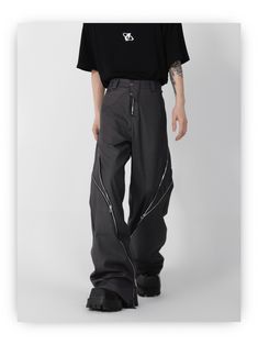 CulturE polyester cargo pants, two-pocket styling, two-button closure, belt loops, exposed zip-fly, zip expansion panel at outseams. Composition - Polyester Sizing: US/EU Regular Fit Model: 179cm/58kg 5'10/128lbs wearing size XL Streetwear Pants With Zipper Closure, Techwear Style Cargo Trousers With Zip Fly, Techwear Trousers With Zip Fly, Full Length Pants With Zipper For Streetwear, Techwear Cargo Pants With Zip Fly, Techwear Cargo Pants With Zipper For Streetwear, Baggy Utility Cargo Pants With Zip Fly, Urban Cargo Pants With Zip Fly For Streetwear, Baggy Cargo Pants With Zip Fly For Streetwear