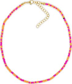 Pink Heishi Beads Jewelry With Spacer Beads, Pink Heishi Beads Necklace, Pink Beaded Necklaces With Round Beads, Pink Beaded Necklace With Round Beads, Pink Heishi Beads Necklace With Tiny Beads, Pink Tiny Beads Necklace For Jewelry Making, Pink Choker With Round Tiny Beads, Adjustable Pink Colorful Beaded Choker, Adjustable Orange Beaded Necklaces With Tiny Beads