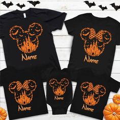 Mickey And Minnie Halloween, Halloween Family Shirts, Family Disney Shirts Matching, Disney World Halloween, Halloween Personalized, Not So Scary Halloween, Disney Halloween Shirts, Matching Disney Shirts, Disneyland Halloween