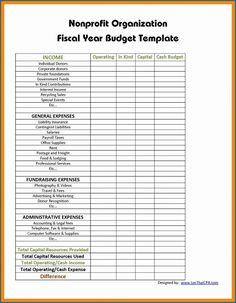 a printable financial budget sheet with the words'non - organization'in it