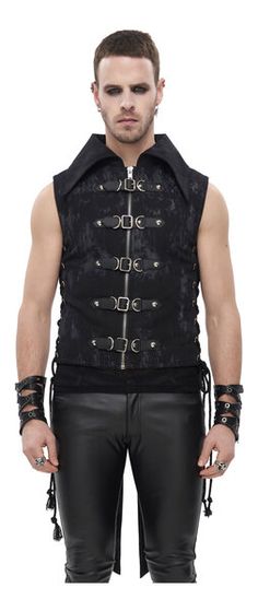 Edgy Vest For Alternative Fashion In Fall, Edgy Fall Vest For Alternative Fashion, Alternative Style Black Vest For Fall, Alternative Black Vest For Fall, Black Alternative Vest For Fall, Alternative Black Fall Vest, Steampunk Vest For Halloween Cosplay, Black Gothic Vest For Alternative Fashion, Edgy Fitted Vest For Halloween