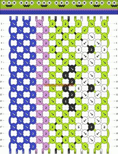 a cross stitch pattern with different colors and patterns on the same side, including green, blue