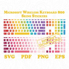 microsoft wireless keyboard 300 skins stickers for windows, macbook and pc / laptop