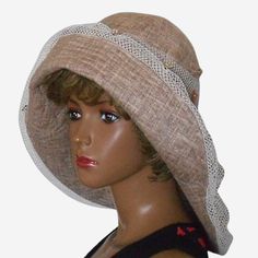 Size 57 cm. The hat is made of eco-friendly breathable linen fabric with a melange effect. Hat with asymmetrical brim. The back brim of the hat is wider than the front. The hat is decorated with mesh fabric and small decorative shells. Summer linen wide-brimmed sun hat in beige color. Hat with cotton lining. Burgundy Scarf, Beige Hat, Nuno Felt Scarf, Wide Brim Sun Hat, Fall Hats, Elegant Hats, Denim Hat, Felted Scarves, Summer Linen