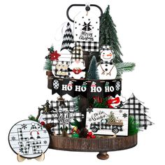 PRICES MAY VARY. Christmas Layered Tray Decorations: the package includes 14 pieces of black and white buffalo pattern layered tray decorations with twine, enough for your home and holiday party decorations, for your shelf, table top or layered tray Quality Wood Material: the tiered tray decor set is made of quality wood material, safe and reliable, not break or distort easily; It is in smooth surface, bringing you a pleasant using experience, it will be the nice decoration for your kitchen tray Shelf Classic, Farmhouse Buffalo Plaid, Winter Tiered Tray Decor, Christmas Tiered Tray Decor, Tray Decor Christmas, Tabletop Fireplaces, Christmas Tiered Tray, Fireplace Shelves, Winter Table