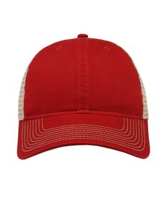 Soft Trucker Cap - VINTAGE RED / KHAKI - ADJUSTABLE | The Game Soft Trucker Cap in Vintage Red/Khaki Size Adjustable | Mesh Classic Red Trucker Hat, Classic Red Hat With Curved Bill, Classic Red Curved Bill Hat, Vintage Red Six-panel Baseball Cap, Red Cotton Trucker Baseball Cap, Retro Red Baseball Cap With Curved Bill, Vintage Red Six-panel Hat, Red Cotton Trucker Hat, Casual Red Six-panel Trucker Hat