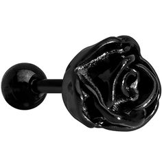 a black rose shaped door handle on a white background