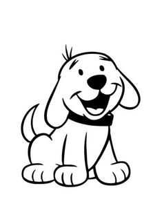 a cartoon dog sitting down with his tongue out