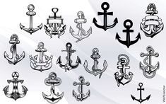 an assortment of different types of anchors