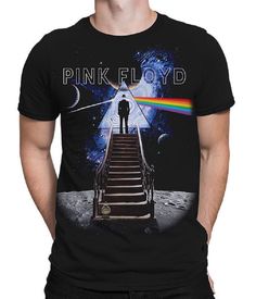 PRICES MAY VARY. Officially licensed pink Floyd merchandise High quality screen-print Taped shoulders for strength and comfort 30/1 ring spun cotton for a super soft feel Slimmer fitting consider ordering one size up Moon Music, Pink Floyd Graphic, Pink Floyd Shirt, Pink Floyd Dark Side, Band Rock, Moon Shirt, Music Band, Tie Dye Designs, To The Moon