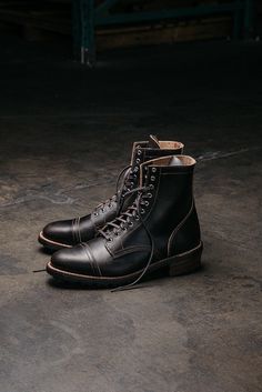 Handcrafted start to finish in the USA with world-renowned Horween® waxed roughout leather, Goodyear welt construction, and a 'Cuban' stacked leather heel to ensure this boot is every bit as durable as it looks. Whether you're headed into your daily commute or on a trek through rugged tundra, the Logger will help you stand confidently wherever the day takes you. Dark Brown Waxed Flesh Horween® Leather Goodyear Welt Construction for Longevity Poron® Antimicrobial Shock Absorbing Insole 'Cuban' St Rugged Lace-up Boots With Goodyear Welt And Snip Toe, Snip Toe Work Boots With Leather Footbed, Rugged Waxed Finish Moc Toe Work Boots, Rugged Waxed Moc Toe Work Boots, Rugged Work Boots With Waxed Finish, Rugged Work Boots With Waxed Finish And Round Toe, Rugged Moc Toe Work Boots With Waxed Finish, Goodyear Welt Moc Toe Boots In Vegetable Tanned Leather, Fall Leather Work Boots With Waxed Finish